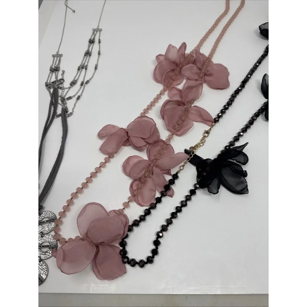 Lot Of 17 Jewelry Necklaces CATO Statement Spring Summer Costume Long Flower